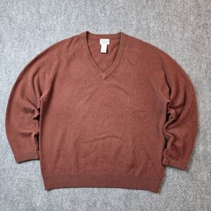 L.L. Bean 100% Lambswool V-Neck Sweater Rust L Large Men’s Pullover